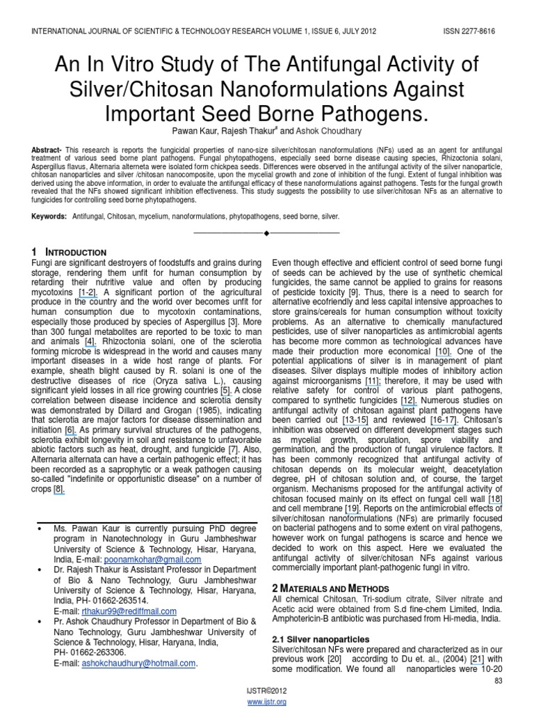 An in Vitro Study of The Antifungal Acti PDF | PDF | Fungicide | Fungus