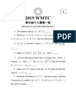 2019 WMTC Advanced Level Competition Problems