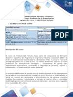 Syllabus del curso Productividad Humana