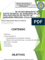 EVALUACIÓN DE UN RECUBRIMIENTO DE ACEITE ESCENCIAL DE MANDARINA EN LA VIDA POSCOSECHA DE FRUTOS DE MANDARINA ARRAYANA (Citrus Reticulata)