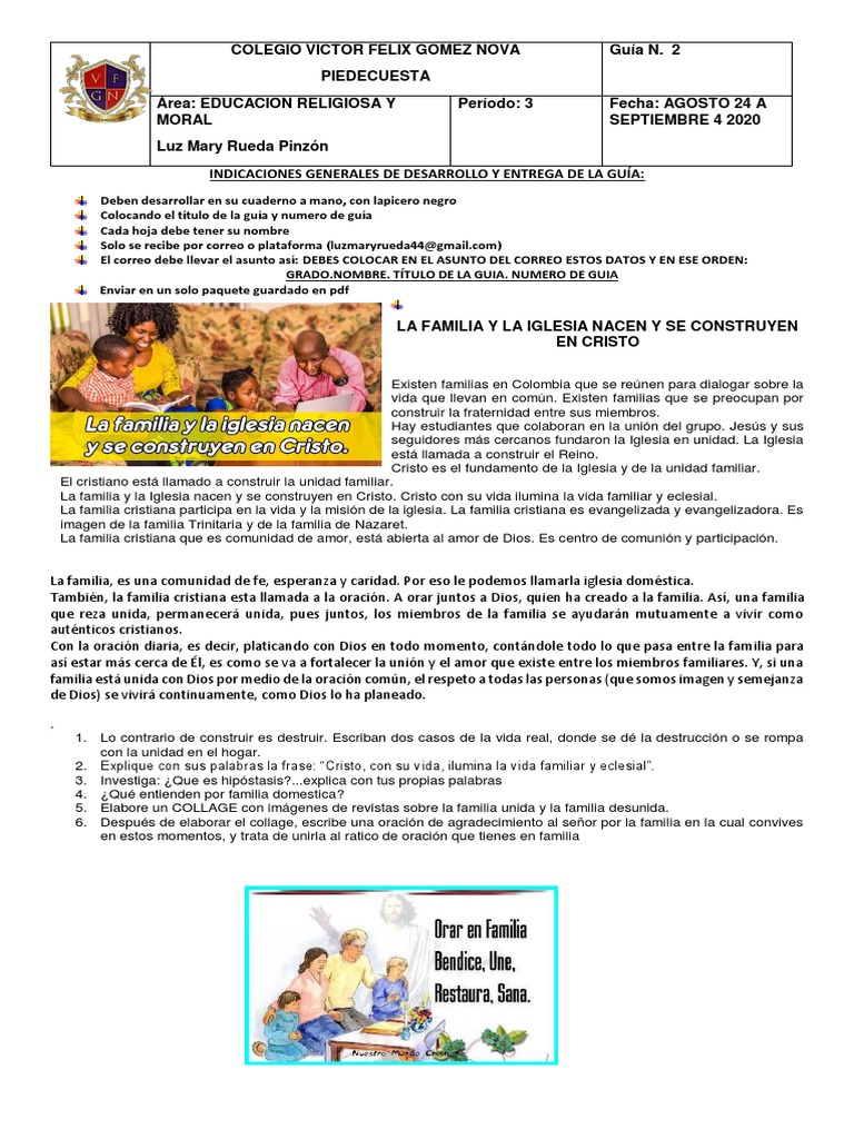 La familia y la iglesia en Cristo | PDF | Oración | Jesús