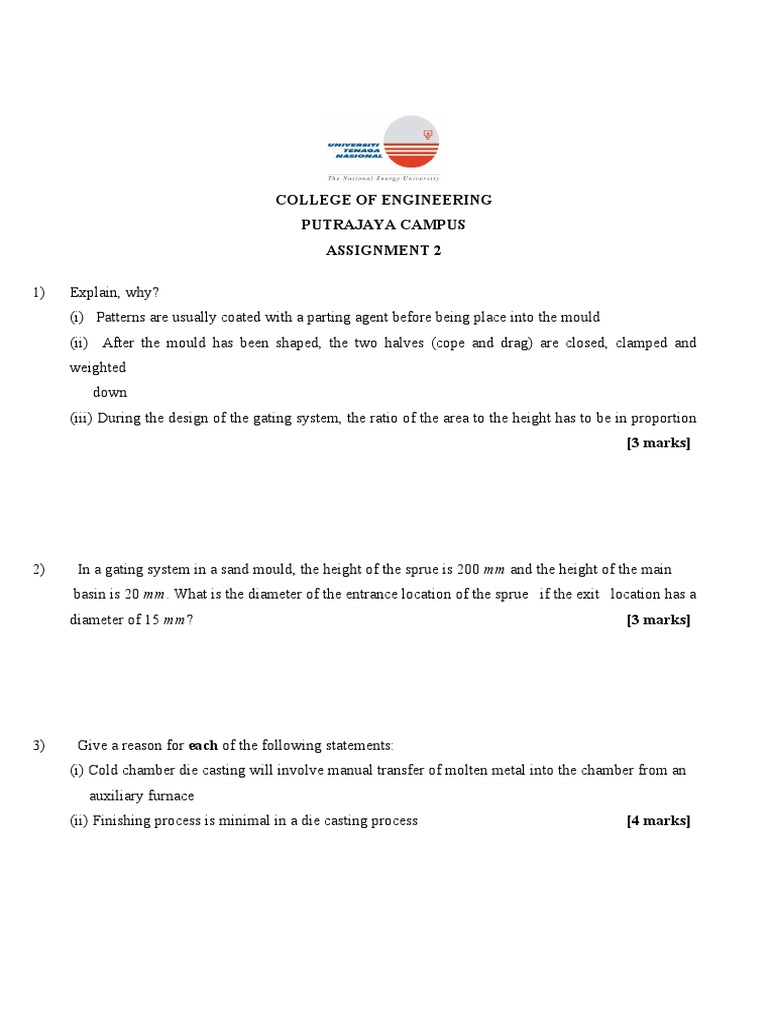 College of Engineering Putrajaya Campus Assignment 2 | PDF