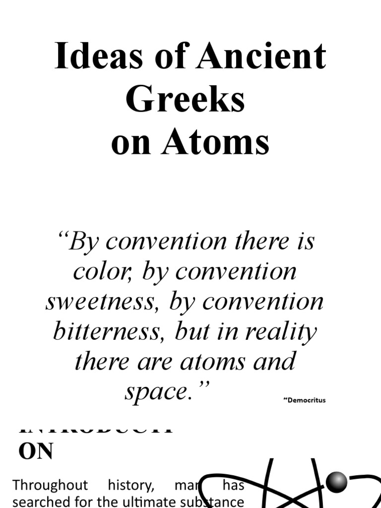 Ideas of Ancient Greeks On Atoms | PDF | Matter | Western Philosophy