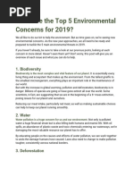 What Are the Top 5 Environmental Concerns for 2019