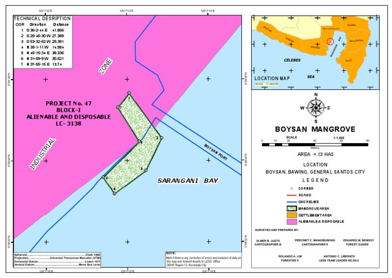Boysan Mangrove Location Map | PDF | Geophysics | Geographical Technology