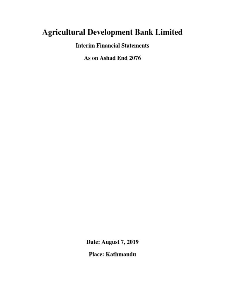 Interim Financial Statements | PDF | Equity (Finance) | Comprehensive ...