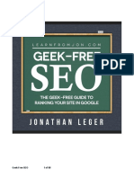 Geek Free SEO by Jonathan Leger