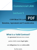 Week 5 Contracts Law - Introduction - Intention - Agreement - Consideration