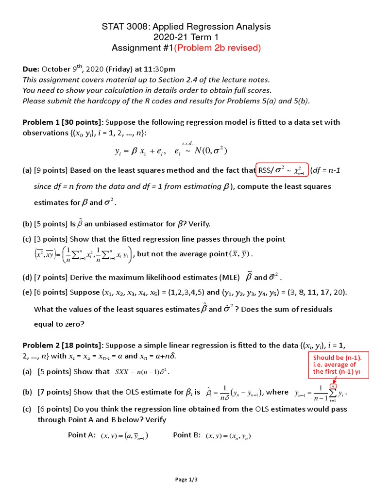 Least Squares Method in Regression Analysis | PDF | Ordinary Least ...