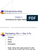 Entrepreneurship: Developing The Right Marketing Mix
