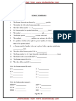 Roman Numerals Fill in the Blank Worksheet