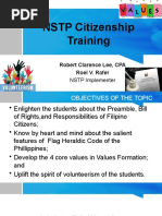 NSTP Citizenship Training: Robert Clarence Lee, CPA Roel V. Rafer