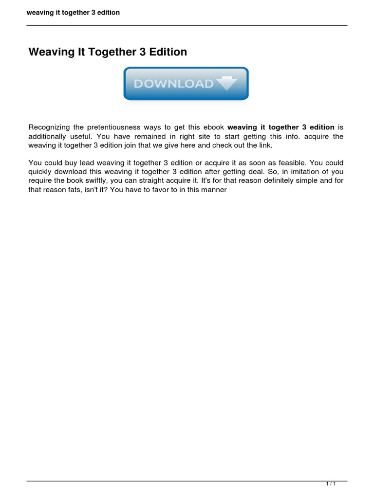 Weaving It Together 3 Edition PDF