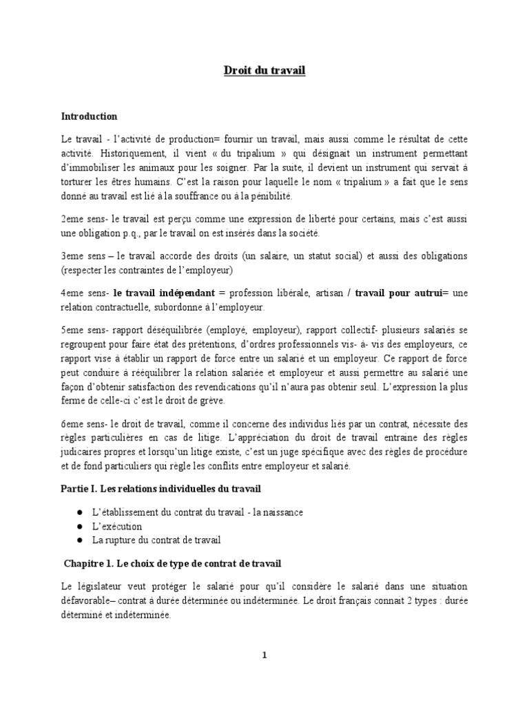 Droit Du Travail, PDF, Relations entre employés