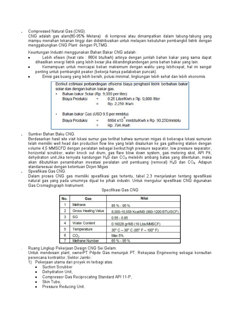 CNG Proses Plant | PDF