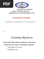 Measurements of Morbidity: Arba Minch University Shool of Public Health Epidemiology and Biostatistics Unit