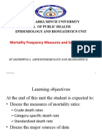 Mortality Frequency Measures and Sources of Data