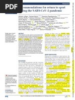 Recommendations For Return To Sport During The Sars-Cov-2 Pandemic