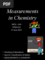 Measurements in Chemistry: Srcsi - Shs Stem G12 17 June 2017