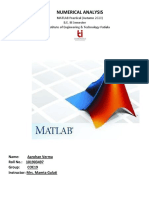 Numerical Analysis: MATLAB Practical (Autumn 2020) B.E. III Semester Thapar Institute of Engineering & Technology Patiala