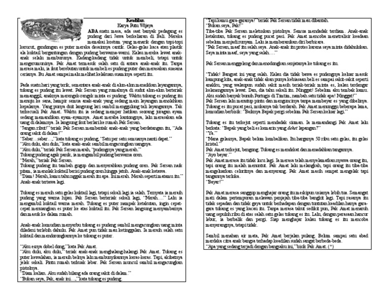 Cerpen Putu Wijaya Berjudul Maaf