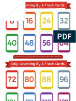 Skip Counting by 8 Flash Cards 2x3 PDF