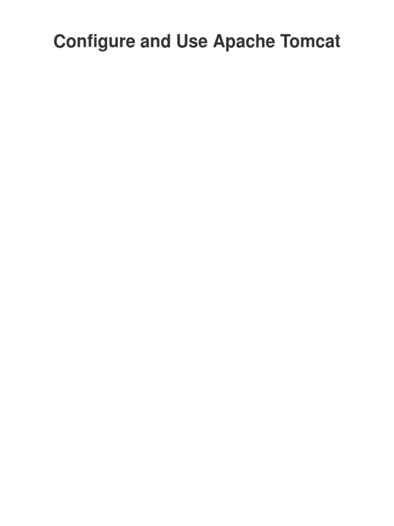 Configure Use Tomcat PDF | PDF | Apache Http Server | Java (Programming ...