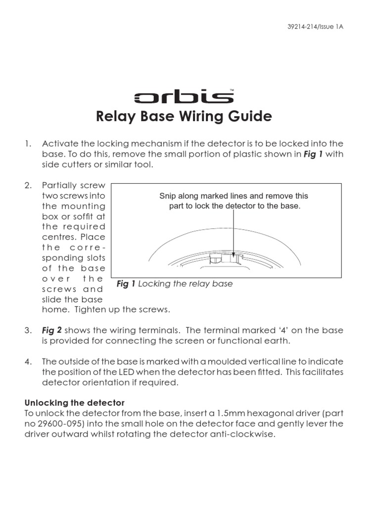 Relay Base Wiring Guide Relay Base Wiring Guide Fig 1 Locking The