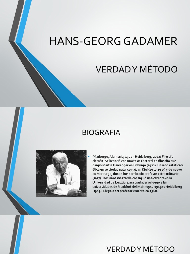 Biografía de Hans-Georg Gadamer | PDF