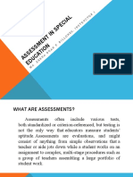 Forms of Assessment in SPED Categories of Disability