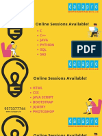 Online Sessions Available!: C C++ Java Python SQL SAS