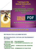 Training On The General Instructions: Consolidation, Canvass, and Transmission of Votes