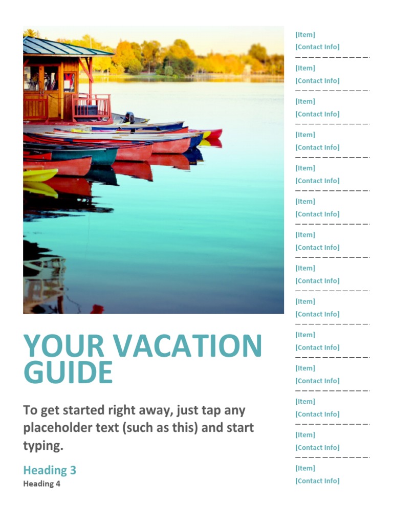Your Vacation Guide: To Get Started Right Away, Just Tap Any ...