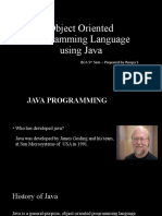 Object Oriented Programming Language Using Java: Bca 5 Sem - Prepared by Roopa S