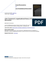John Commons's Organizational Theory of Institutions, A Discussion