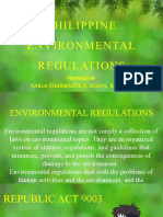 Philippine Environmental Regulations: Prepared By: Karla Charmagne B. Saliva, Ece, Ect