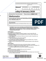 IAL Edexcel Pure Math 1 January 2020