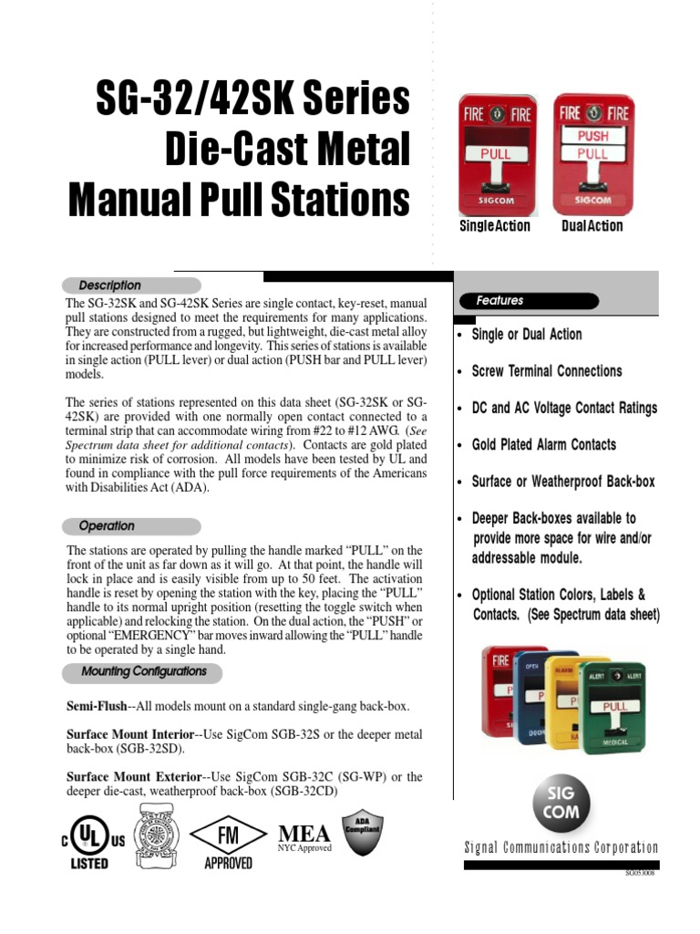 Datasheet - SG-32 - 42SK Series | PDF | Switch | Manufactured Goods
