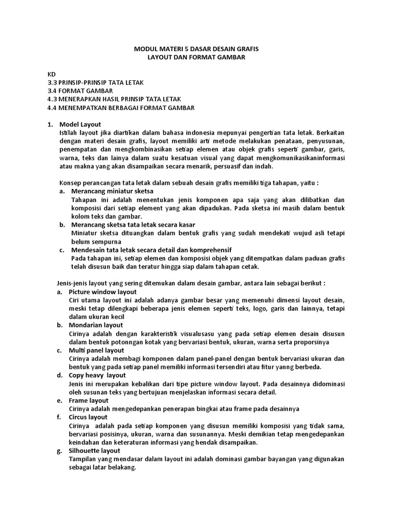 Modul Layout Dan Format Gambar Pdf