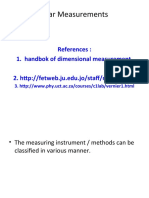 Linear Measurements: References: 1. Handbok of Dimensional Measurement 2. Http://fetweb - Ju.edu - Jo/staff/me/jyamin