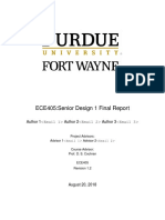 ECE405:Senior Design 1 Final Report: Author 1 Author 2 Author 3