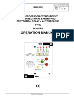 Operation Manual: Microprocessor Overcurrent and Directional Earth Fault Protection Relay + Autoreclose Type IM30-DRE