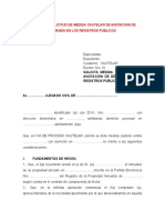 83.MODELO DE SOLICITUD DE MEDIDA CAUTELAR DE ANOTACION DE DEMANDA EN LOS REGISTROS PÚBLlCOS