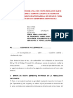 86.modelo de Apelacion Contra Resolucion Sobre La Suma Por Concepto de Asignacion Anticipada de A