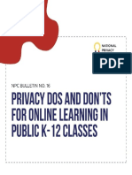Privacy Do's and Dont's for Online Learning in Public K-to-12 Classes
