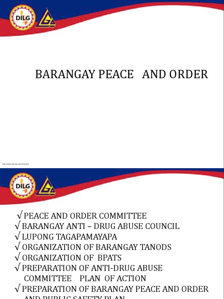 Barangay Peace and Order | PDF | Rehabilitation (Penology) | Crime ...