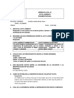 Acto jurídico: examen parcial de Derecho Civil III