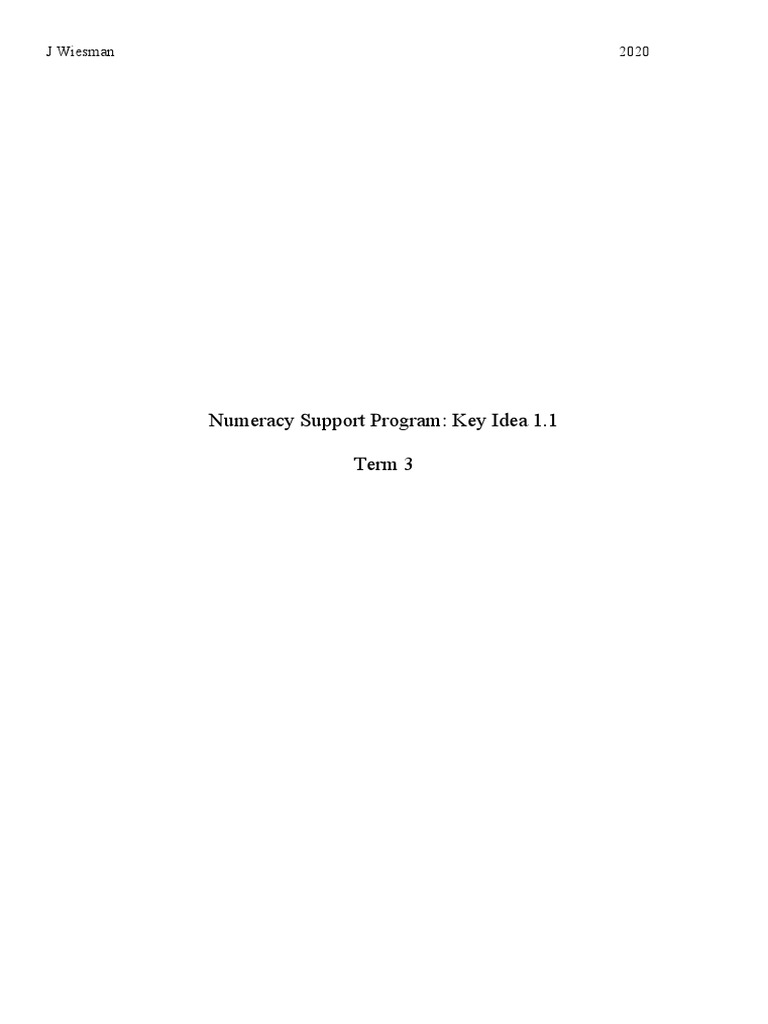 Numeracy Support Program Sequence | PDF | Learning | Cognitive Science
