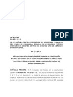 DECLARATORIA DE LA REFORMA CONSTITUCIONAL