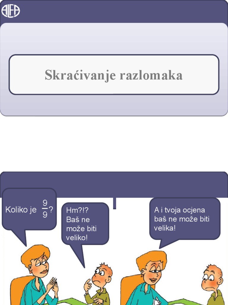 Skraćivanje Razlomaka | PDF